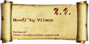 Nováky Vilmos névjegykártya